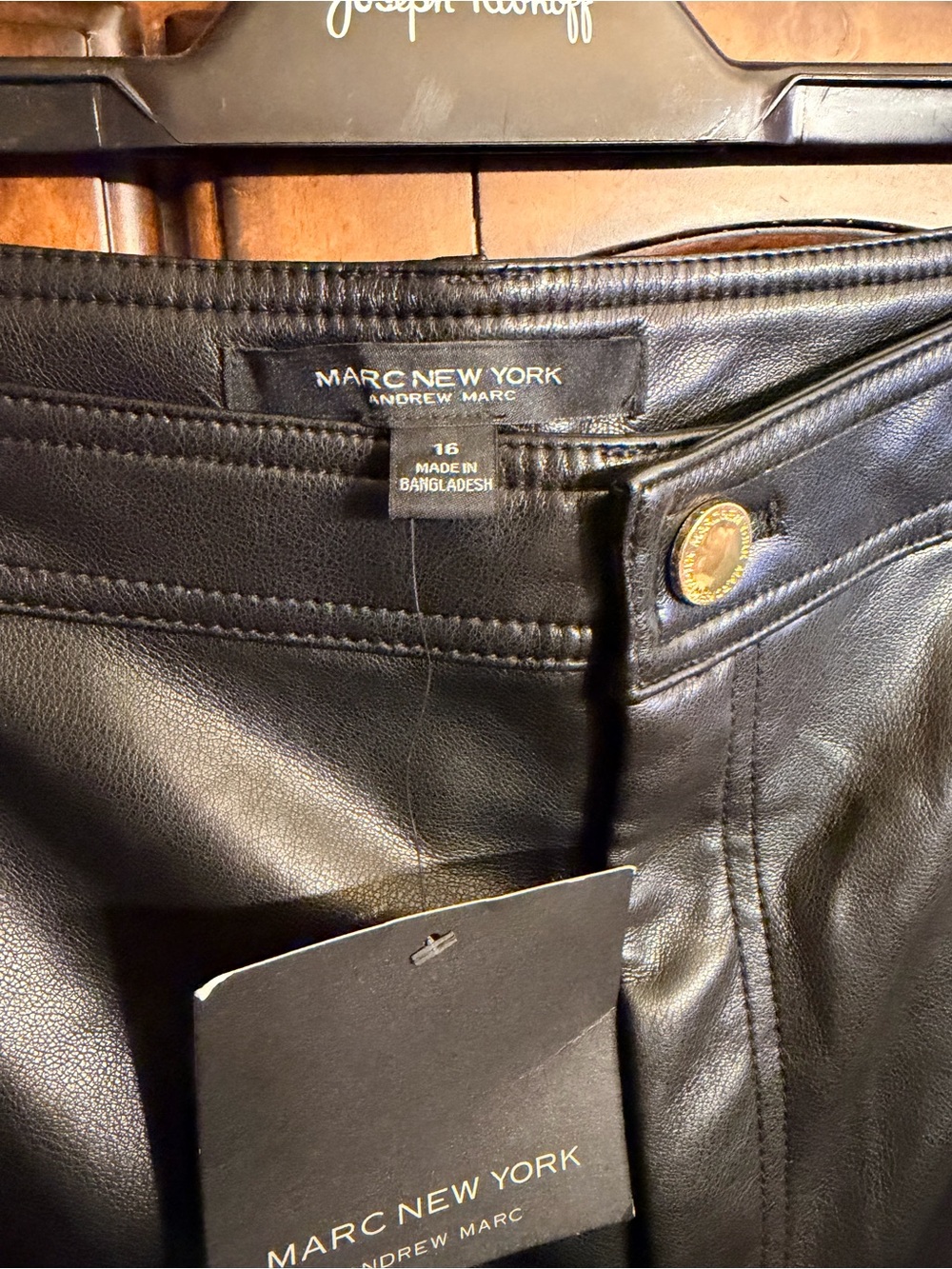 Marc New York Faux Leather Wide Leg Pants Size 16 NWT - Picture 9 of 11